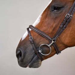 Brida Muserola Combinada con Montantes con Mosquetones Working by Dy'on Castaño Marrón