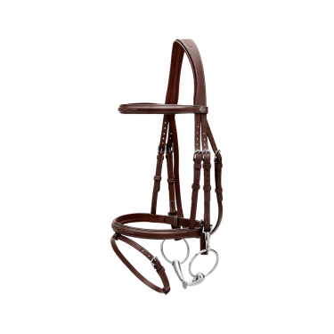 Bridon Working by Dy'on muserola combinada con mosquetones Castaño Marrón