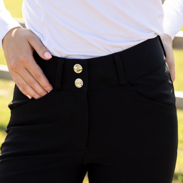 Pantalón de equitación Kentucky Miami con grip en las rodillas para mujer Negro Pantalón de equitación Kentucky Miami con grip en las rodillas para mujer Negro