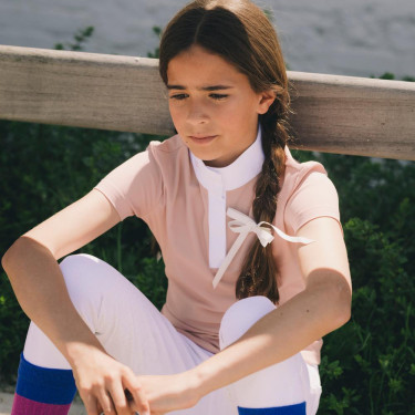 Polo de competición Kentucky Tokyo de manga corta para niña Rosa viejo