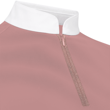Camiseta de concurso Kentucky Classic para mujer con cremallera con purpurina de manga corta Rosa viejo Camiseta de concurso Kentucky Classic para mujer con cremallera con purpurina de manga corta Rosa viejo