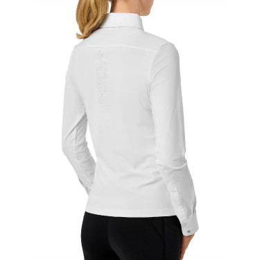 Camisa de manga larga Equestrian Stockholm Performance para mujer Blanco