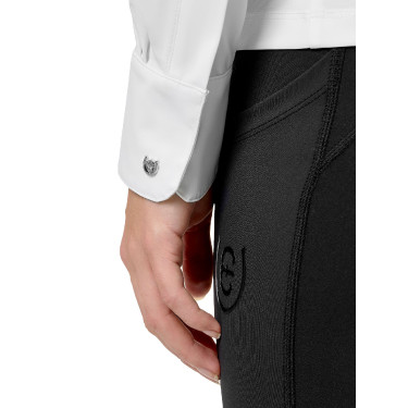 Camisa de manga larga Equestrian Stockholm Performance para mujer Blanco