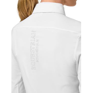 Camisa de manga larga Equestrian Stockholm Performance para mujer Blanco