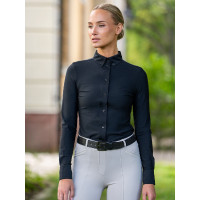 Camisa de manga larga Equestrian Stockholm Performance para mujer Blanco