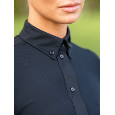 Camisa de manga larga Equestrian Stockholm Performance para mujer Negro Camisa de manga larga Equestrian Stockholm Performance para mujer Negro