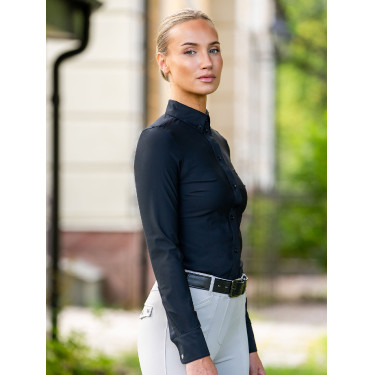 Camisa de manga larga Equestrian Stockholm Performance para mujer Negro Camisa de manga larga Equestrian Stockholm Performance para mujer Negro