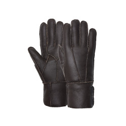 Guantes Lana piel de oveja Horze Marrón oscuro