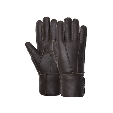 Guantes Lana piel de oveja Horze Marrón oscuro