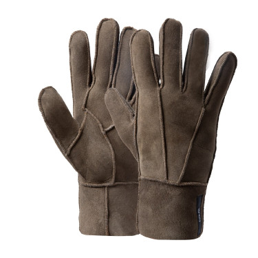 Guantes Lana piel de oveja Horze Marrón oscuro