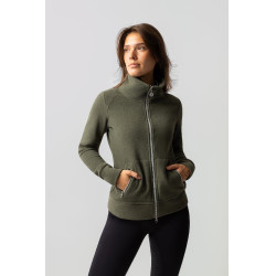 Chaqueta de equitación polar Horze Ellie para mujer Verde escarabajo