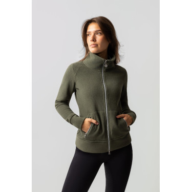 Chaqueta de equitación polar Horze Ellie para mujer Verde escarabajo