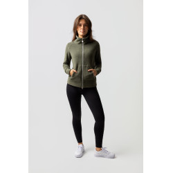 Chaqueta de equitación polar Horze Ellie para mujer Verde escarabajo