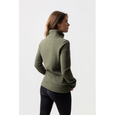 Chaqueta de equitación polar Horze Ellie para mujer Verde escarabajo