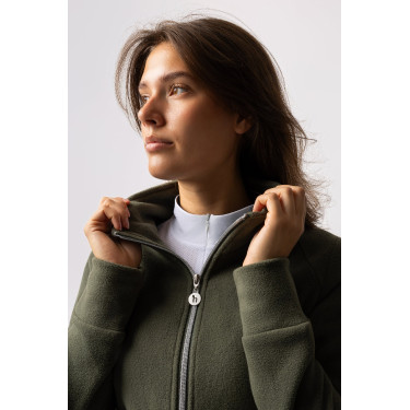 Chaqueta de equitación polar Horze Ellie para mujer Verde escarabajo