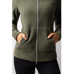 Chaqueta de equitación polar Horze Ellie para mujer Verde escarabajo