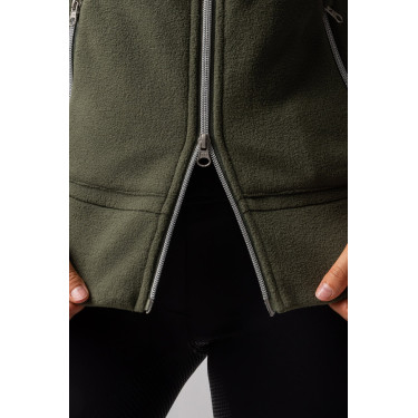 Chaqueta de equitación polar Horze Ellie para mujer Verde escarabajo