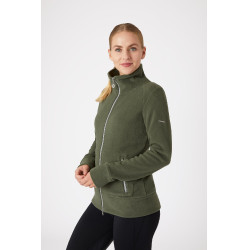 Chaqueta de equitación polar Horze Ellie para mujer Verde escarabajo