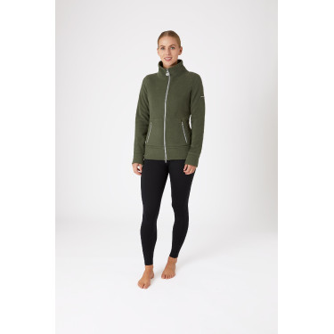 Chaqueta de equitación polar Horze Ellie para mujer Verde escarabajo