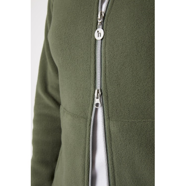 Chaqueta de equitación polar Horze Ellie para mujer Verde escarabajo