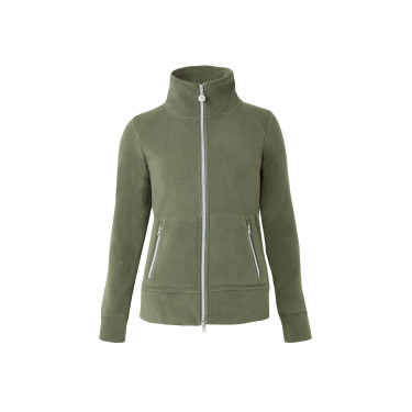 Chaqueta de equitación polar Horze Ellie para mujer Verde escarabajo