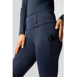 Legging térmico híbrido Horze Anya full grip Arándano Azul
