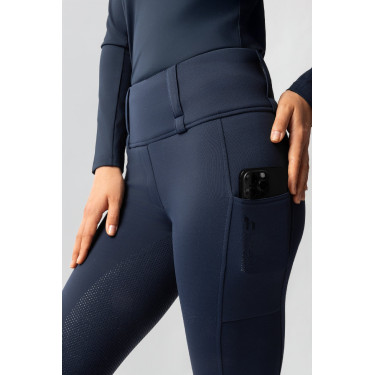 Legging térmico híbrido Horze Anya full grip Arándano Azul