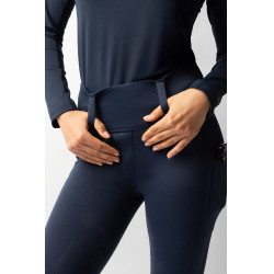 Legging térmico híbrido Horze Anya full grip Arándano Azul