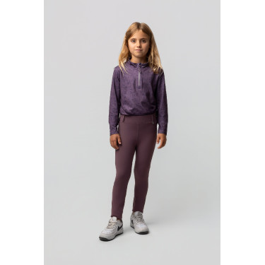 Leggings térmicos para niños Horze Dea con agarre completo Sílex Gris