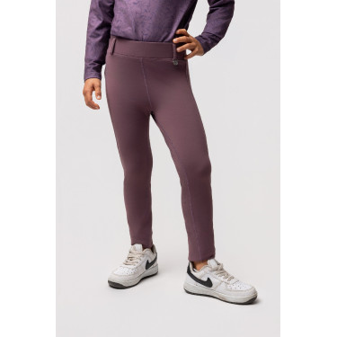 Leggings térmicos para niños Horze Dea con agarre completo Sílex Gris