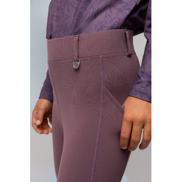 Leggings térmicos para niños Horze Dea con agarre completo Sílex Gris