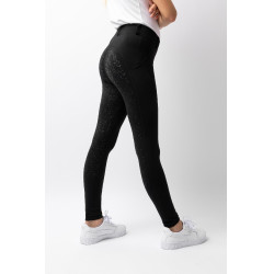 Leggings térmicos para niños Horze Dea con agarre completo Negro