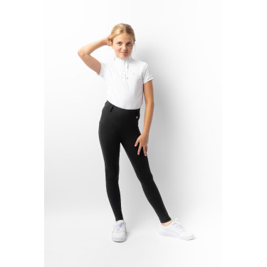 Leggings térmicos para niños Horze Dea con agarre completo Negro
