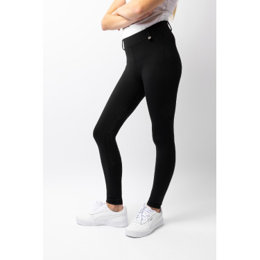 Leggings térmicos para niños Horze Dea con agarre completo Negro