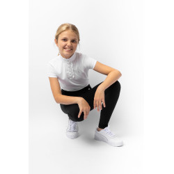 Leggings térmicos para niños Horze Dea con agarre completo Negro