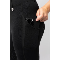Leggings térmicos para niños Horze Dea con agarre completo Negro