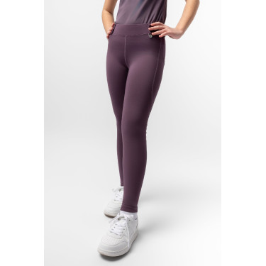Leggings de equitación Horze Dea para niño Ciruela negra Violeta