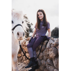 Leggings de equitación Horze Dea para niño Ciruela negra Violeta
