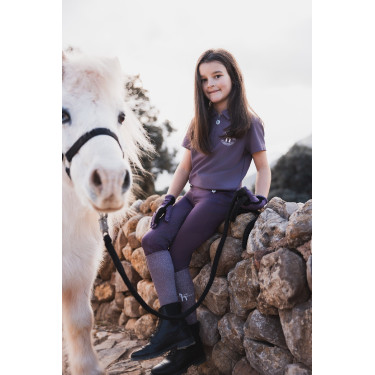 Leggings de equitación Horze Dea para niño Ciruela negra Violeta