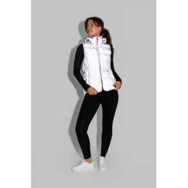 Chaleco acolchado sin mangas reflectante para mujer Horze Plata reflectante