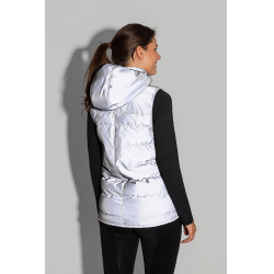 Chaleco acolchado sin mangas reflectante para mujer Horze Plata reflectante
