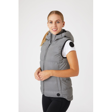 Chaleco acolchado sin mangas reflectante para mujer Horze Plata reflectante