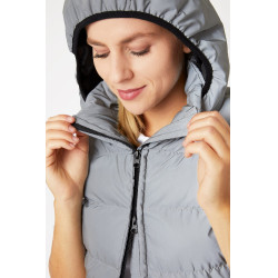 Chaleco acolchado sin mangas reflectante para mujer Horze Plata reflectante