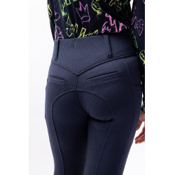 Pantalón de equitación Horze Mira infantil con culera completa Apertura Azul marino Pantalón de equitación Horze Mira infantil con culera completa Apertura Azul marino