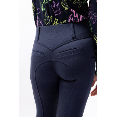 Pantalón de equitación Horze Mira infantil con culera completa Apertura Azul marino Pantalón de equitación Horze Mira infantil con culera completa Apertura Azul marino