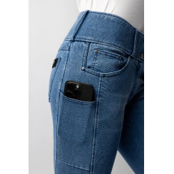 Pantalón Horze Carolyn denim fullgrip mujer Denim claro Azul