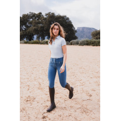 Pantalón Horze Carolyn denim fullgrip mujer Denim claro Azul