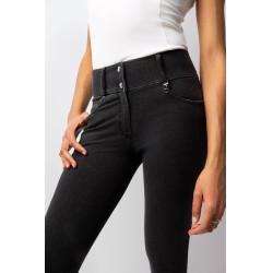 Pantalón Horze Carolyn denim fullgrip mujer Negro