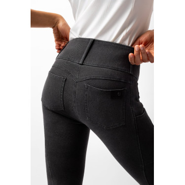 Pantalón Horze Carolyn denim fullgrip mujer Negro