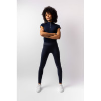 Leggings de equitación Horze Maia con culera completa para mujer Apertura Azul marino